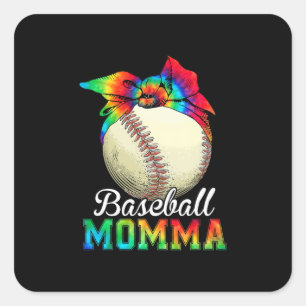 Mutter Art Baseball Momma Geburtstag Quadratischer Aufkleber