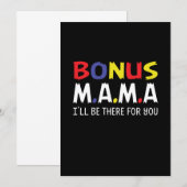 Mutter Art Bonus Mama Einladung (Vorne/Hinten)