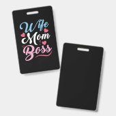 Mutter Art Ehefrau Mama Boss Ausweis (Vorder- & Rückseite)