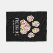 Mutter Art Frenchie Mama Floral Paw French Bulldog Fleecedecke (Vorderseite (Horizontal))