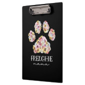 Mutter Art Frenchie Mama Floral Paw French Bulldog Klemmbrett (Links)