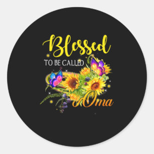 Mutter Art gesegnet, Oma Sonnenblume genannt zu we Runder Aufkleber