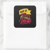 Mutter Art Got es von meiner Mama Quadratischer Aufkleber (Tasche)