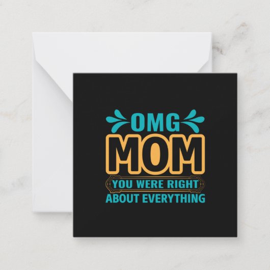 Mutter Art Mama Sie hatten recht Mitteilungskarte (Vorderseite)
