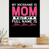 Mutter Art mein Nickname ist Mama Poster (Küche)