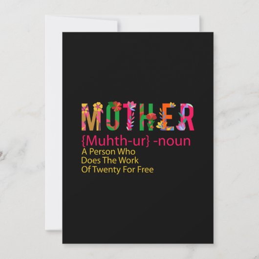 Mutter Art Mutter Blume Definition Einladung (Vorderseite)