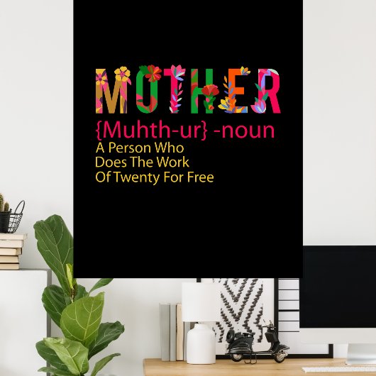 Mutter Art Mutter Blume Definition Poster (Heimbüro)