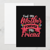 Mutter Art Mutter für immer mein Freund Einladung (Vorne/Hinten)