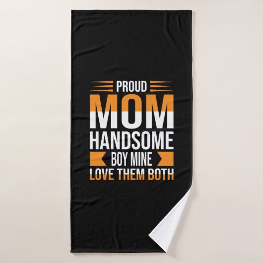 Mutter Art Proud Mama Handsome Boy Badehandtuch (Badehandtuch)