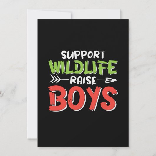 Mutter Art Support Wildlife Raise Boys Einladung (Vorderseite)