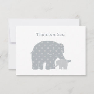 Mutter Baby Elefant Graue Punkte Mitteilungskarte