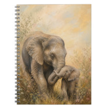 Mutter- & Baby-Elefanten-Spiralblock |