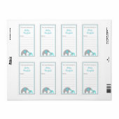 Mutter & Baby Elephants Türkisfarbene Buchzeichen (Vorne)