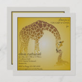 Mutter-Baby-Giraffe - Babyparty-Einladung Einladung (Vorne/Hinten)