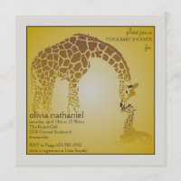 Mutter-Baby-Giraffe - Babyparty-Einladung