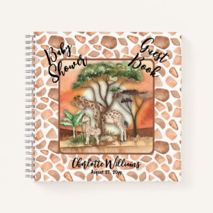 Mutter Baby Giraffe Safari Baby Showroom Gästebuc Notizblock