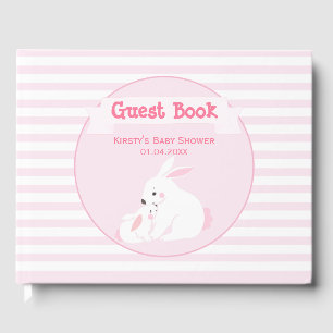 Mutter & Baby Girl Bunny   Babydusche Gästebuch