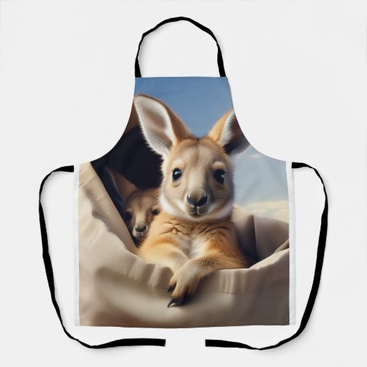 Mutter Baby Kangaroo Pouch Flüchtige Blick Art Schürze (Vorderseite)