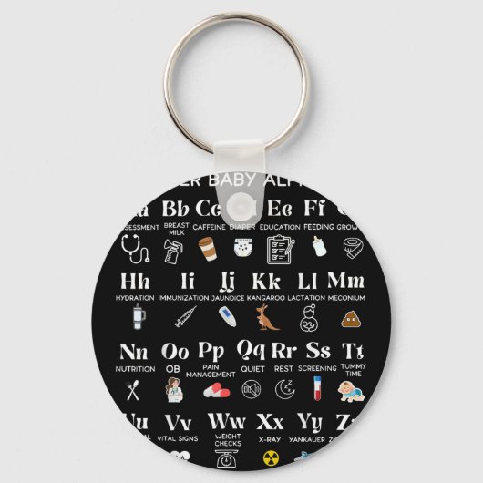Mutter Baby Krankenschwester Alphabet Mbu Wertschä Schlüsselanhänger (Vorderseite)