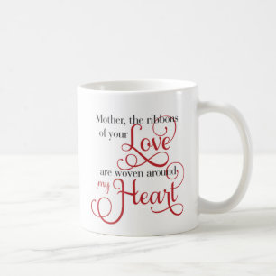 Mutter Bänder der Liebe, gewoben um mein Herz Foto Kaffeetasse