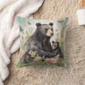 Mutter Bärenjungen Butterflies Blume Malen Kissen (Decke)