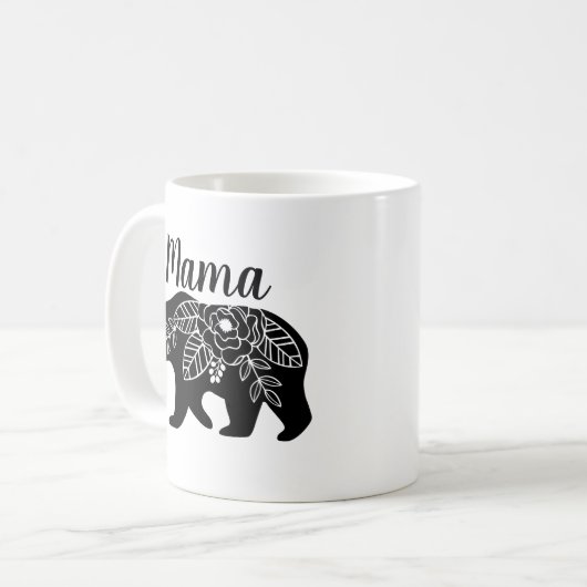 Mutter Bear Mug mit Blumen-Entwurf Kaffeetasse (Vorderseite Links)