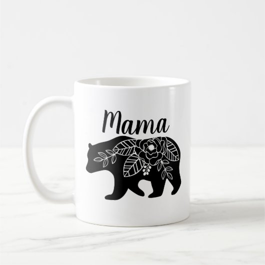 Mutter Bear Mug mit Blumen-Entwurf Kaffeetasse (Links)