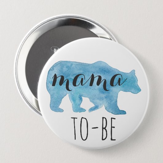 Mutter Bear Zu-Sein Watercolor Button (Vorne & Hinten)