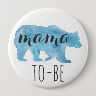 Mutter Bear Zu-Sein Watercolor Button