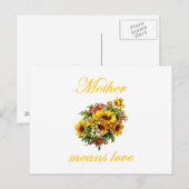 Mutter bedeutet Liebe Postkarte (Vorne/Hinten)
