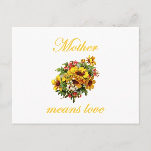 Mutter bedeutet Liebe Postkarte (Vorderseite)