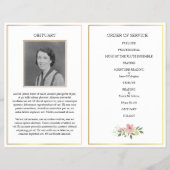 Mütter Beerdigung gefaltetes Programm, rosa Rose & Flyer (Hinten)