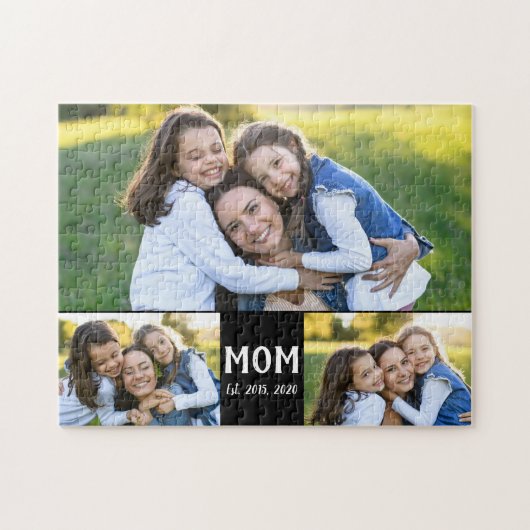 Mutter Begründetes Skript Schwarz 3 Foto Puzzle (Horizontal)