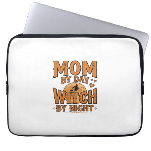 Mutter bei Tag, Hexe bei Nacht Halloween-Shirt-Des Laptopschutzhülle