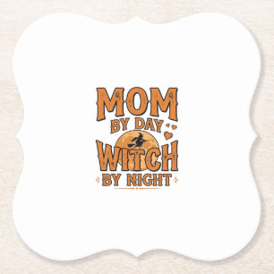 Mutter bei Tag, Hexe bei Nacht Halloween-Shirt-Des Untersetzer