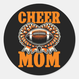Mutter beider Football Cheerleading Cheer Mutter S Runder Aufkleber