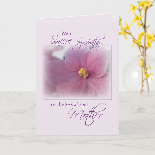 Mutter Beileid, Lilac Karte (Gelbe Blume)