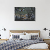 Mutter Bengalisch Tiger mit Cube Leinwanddruck (Insitu (Schlafzimmer))