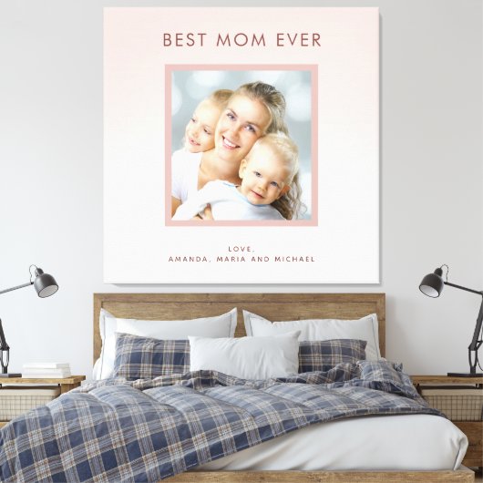 Mutter Beste Mama Rosa Rosengold Foto Leinwanddruck (Insitu (Schlafzimmer))