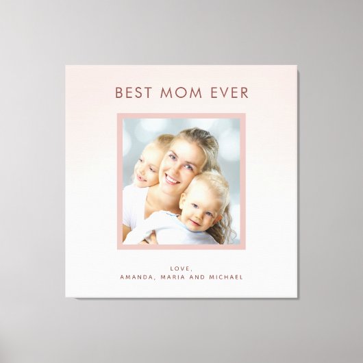 Mutter Beste Mama Rosa Rosengold Foto Leinwanddruck (Vorderseite)