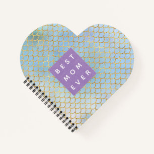 Mutter Beste Meerjungfrau Schuhe blau Glitzer Notizblock