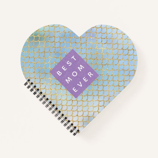 Mutter Beste Meerjungfrau Schuhe blau Glitzer Notizblock (Vorderseite)