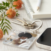 Mutter beten in goldakryllischem Schlüsselanhänger (Vorderseite rechts)