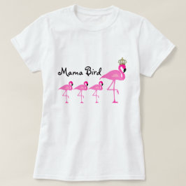 Mutter Bird Flamingo T-Shirt mit drei Babys
