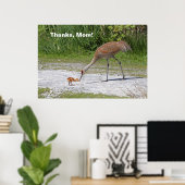 Mutter Bird und Baby Bird Sandhill Cranes Poster (Heimbüro)
