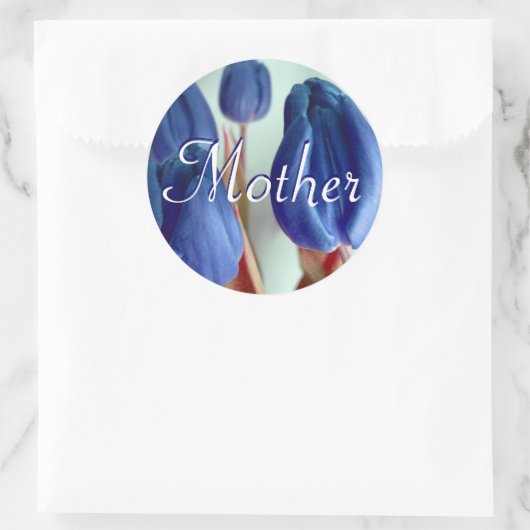 Mutter Blue Tulips Sticker (Tasche)