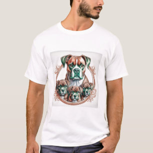 Mutter Boxer und ihre 3 Welpen T-Shirt