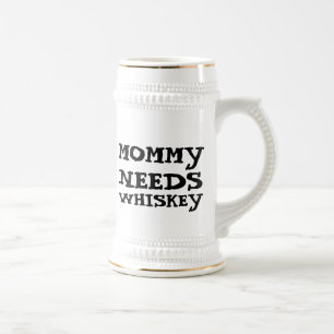 MUTTER BRAUCHT WHISKEY BIERKRUG BIERGLAS