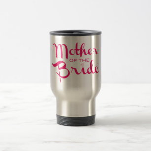 Mutter Braut-des Retro Skript-Pinks auf Weiß Reisebecher