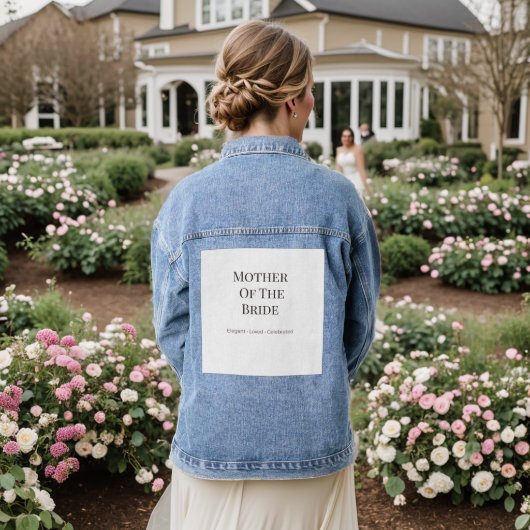 Mutter Brautjacken | Eleganter Hochzeitsstil Jeansjacke (Hochzeit Rückseite)